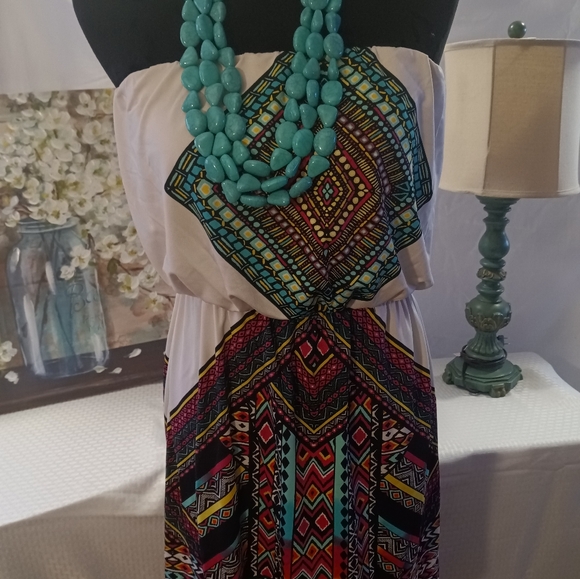 3 strand chunky Turquoise Necklace - Picture 7 of 7